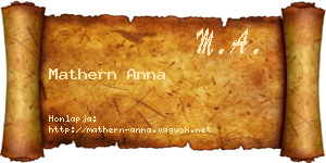 Mathern Anna névjegykártya